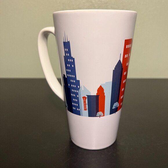 CHICAGO Attractions Skyline Souvenir Tall Ceramic Cup Mug ~ Illinois - Picture 3 of 6